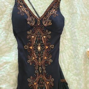 Cache silk evening gown